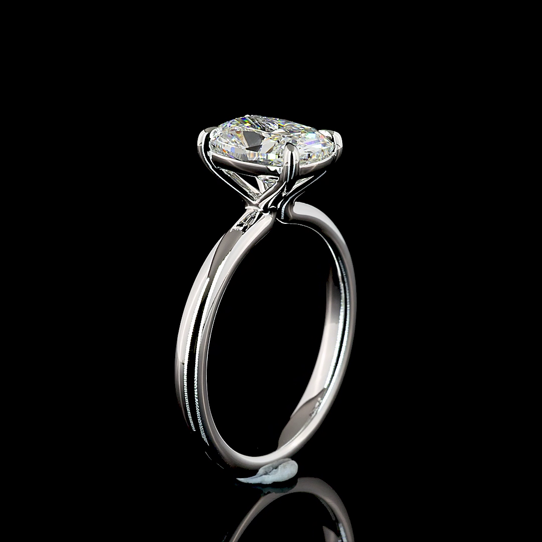 2ct Cushion Diamond Solitaire Engagement Ring