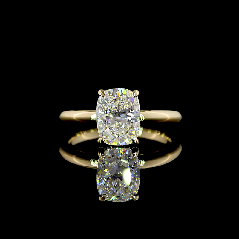 2ct Cushion Diamond Solitaire Engagement Ring