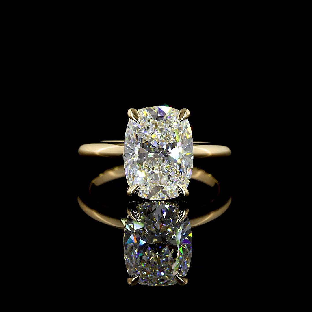 4ct Cushion Diamond Solitaire Engagement Ring
