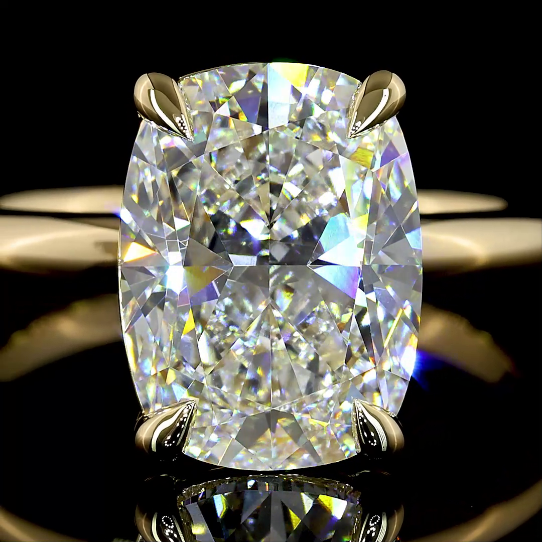 4ct Cushion Diamond Solitaire Engagement Ring