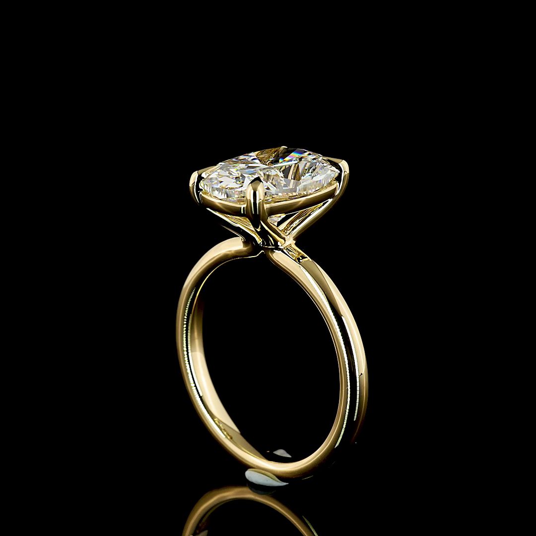 4ct Cushion Diamond Solitaire Engagement Ring