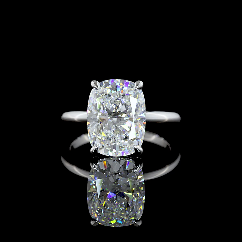 5ct Cushion Diamond Solitaire Engagement Ring