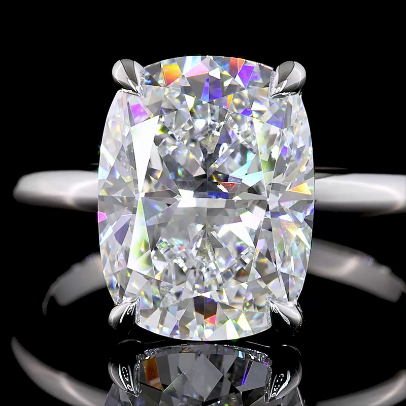 5ct Cushion Diamond Solitaire Engagement Ring