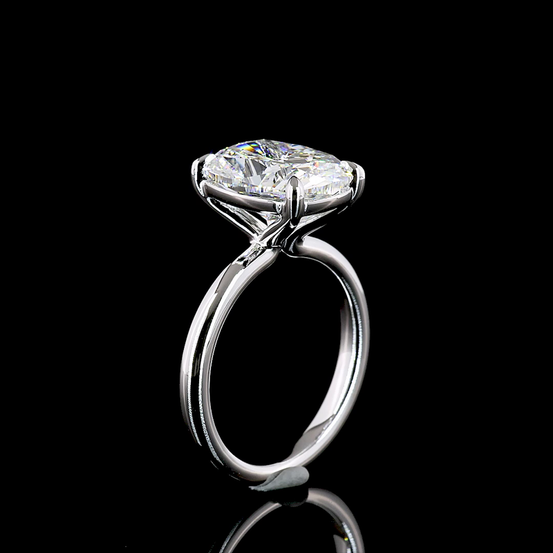 5ct Cushion Diamond Solitaire Engagement Ring