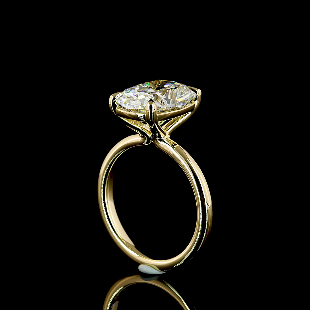 5ct Cushion Diamond Solitaire Engagement Ring