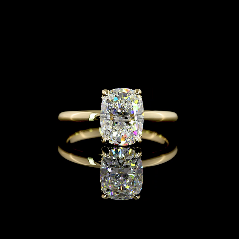 2ct Cushion Diamond Hidden Halo Engagement Ring