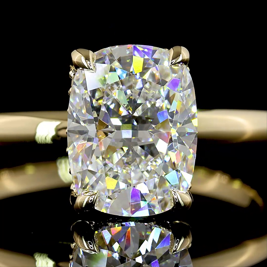 2ct Cushion Diamond Hidden Halo Engagement Ring