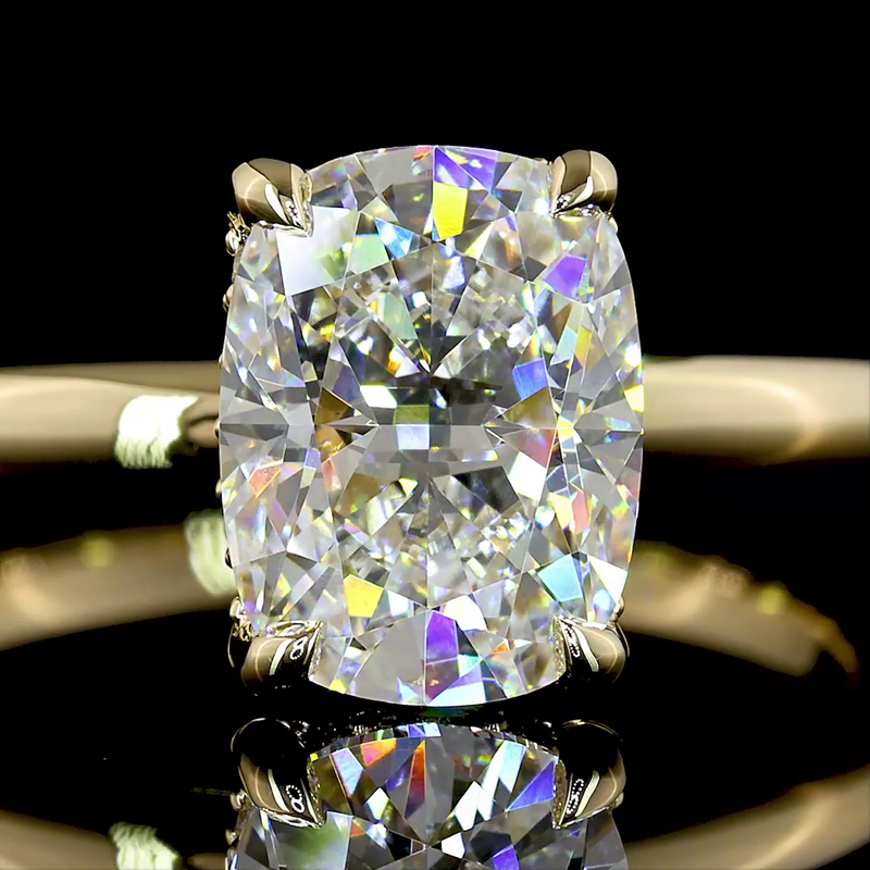 2ct Cushion Diamond Hidden Halo Engagement Ring