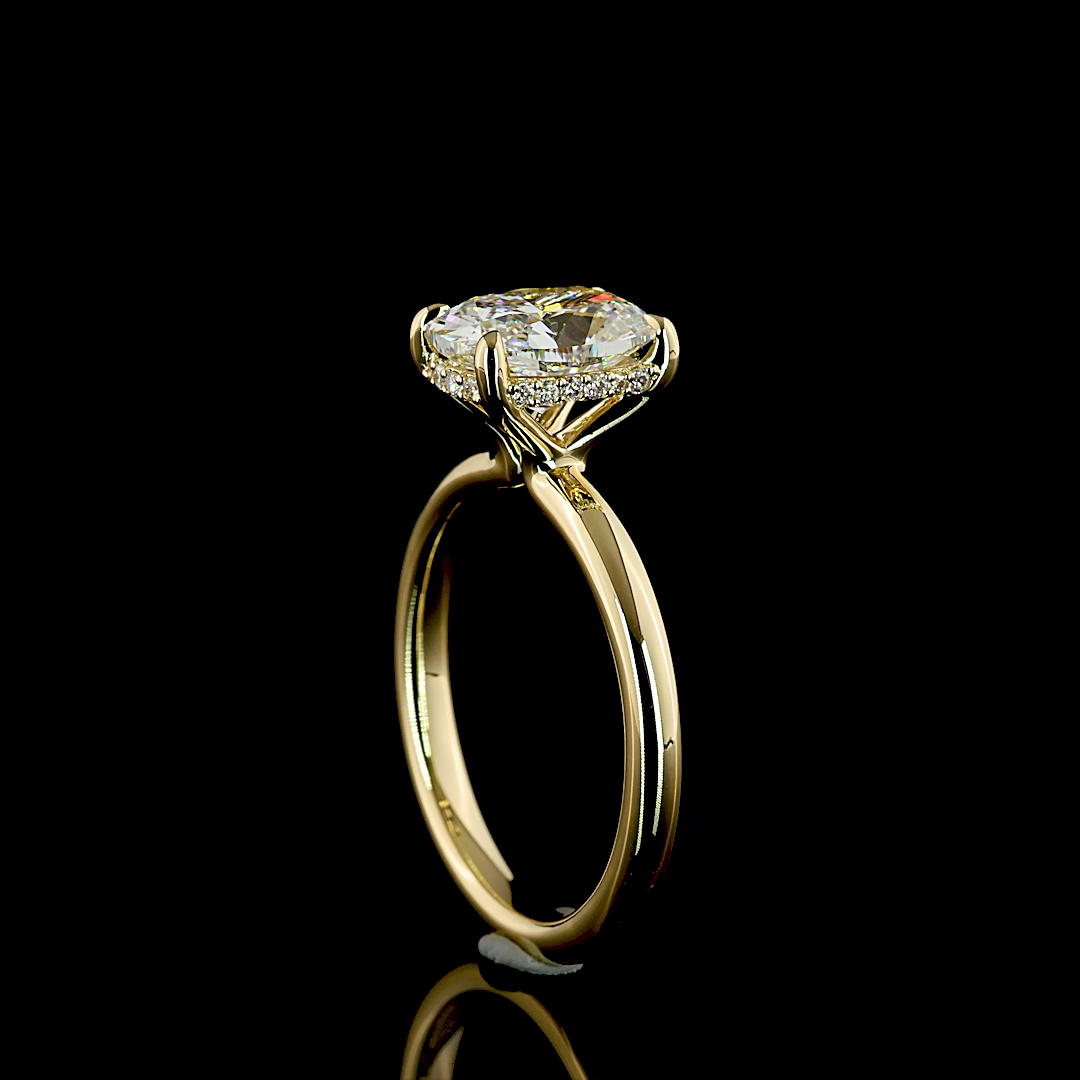 2ct Cushion Diamond Hidden Halo Engagement Ring