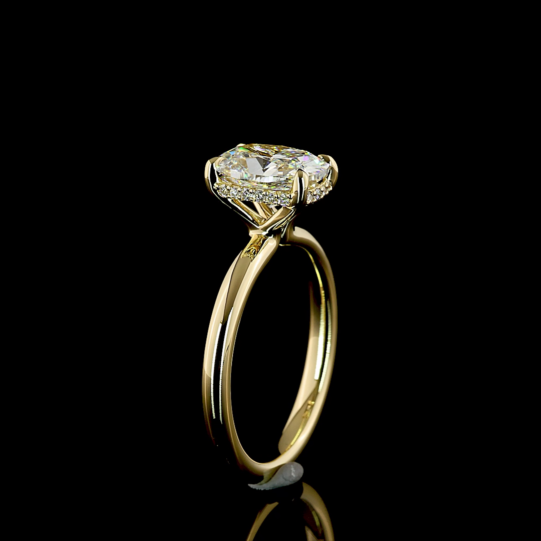 2ct Cushion Diamond Hidden Halo Engagement Ring