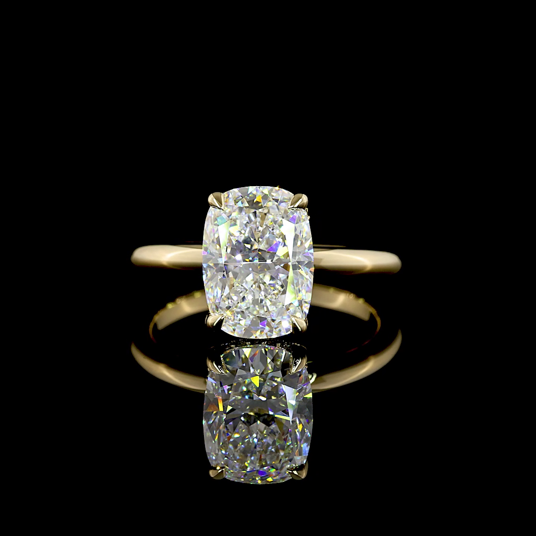 3ct Cushion Diamond Hidden Halo Engagement Ring
