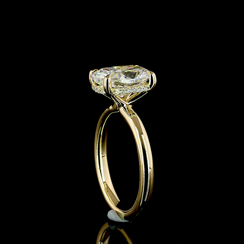 3ct Cushion Diamond Hidden Halo Engagement Ring