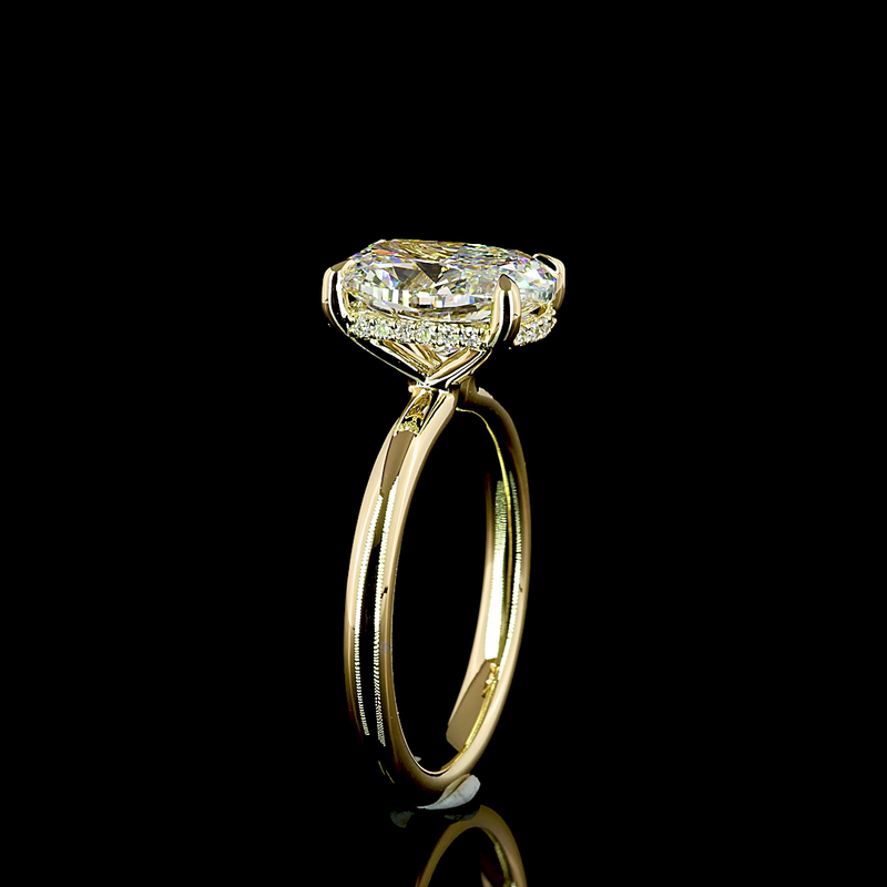 3ct Cushion Diamond Hidden Halo Engagement Ring