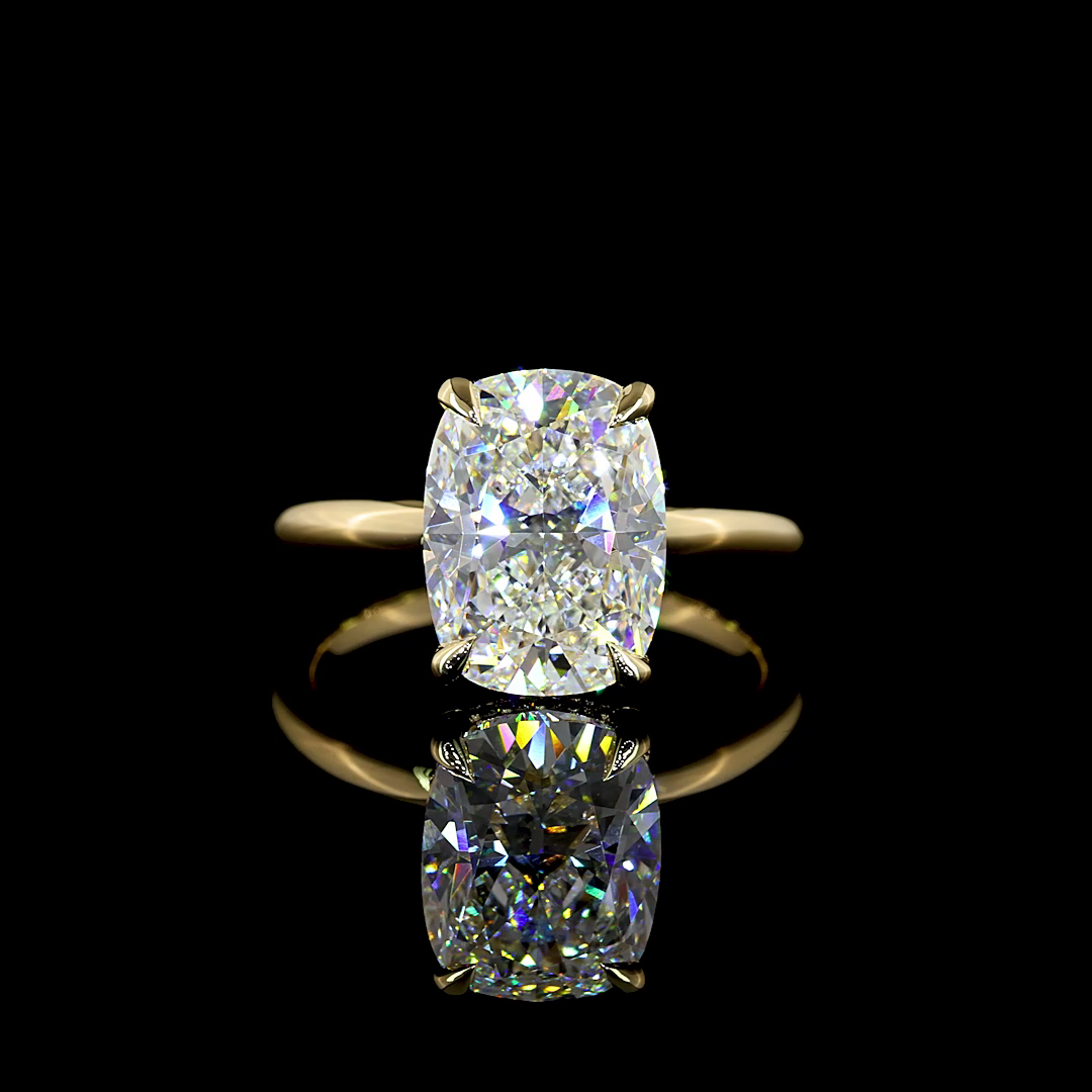 4ct Cushion Diamond Hidden Halo Engagement Ring