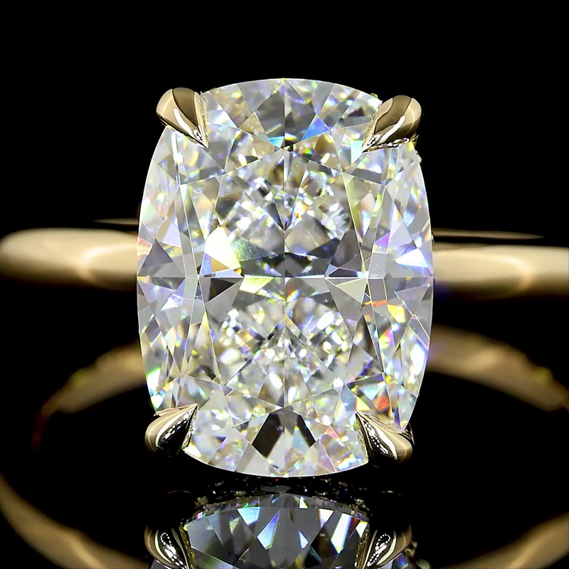 4ct Cushion Diamond Hidden Halo Engagement Ring