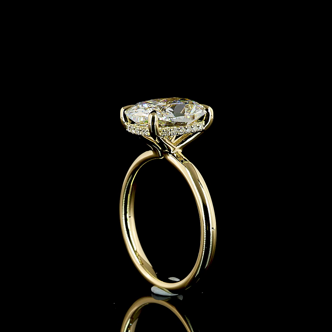 4ct Cushion Diamond Hidden Halo Engagement Ring