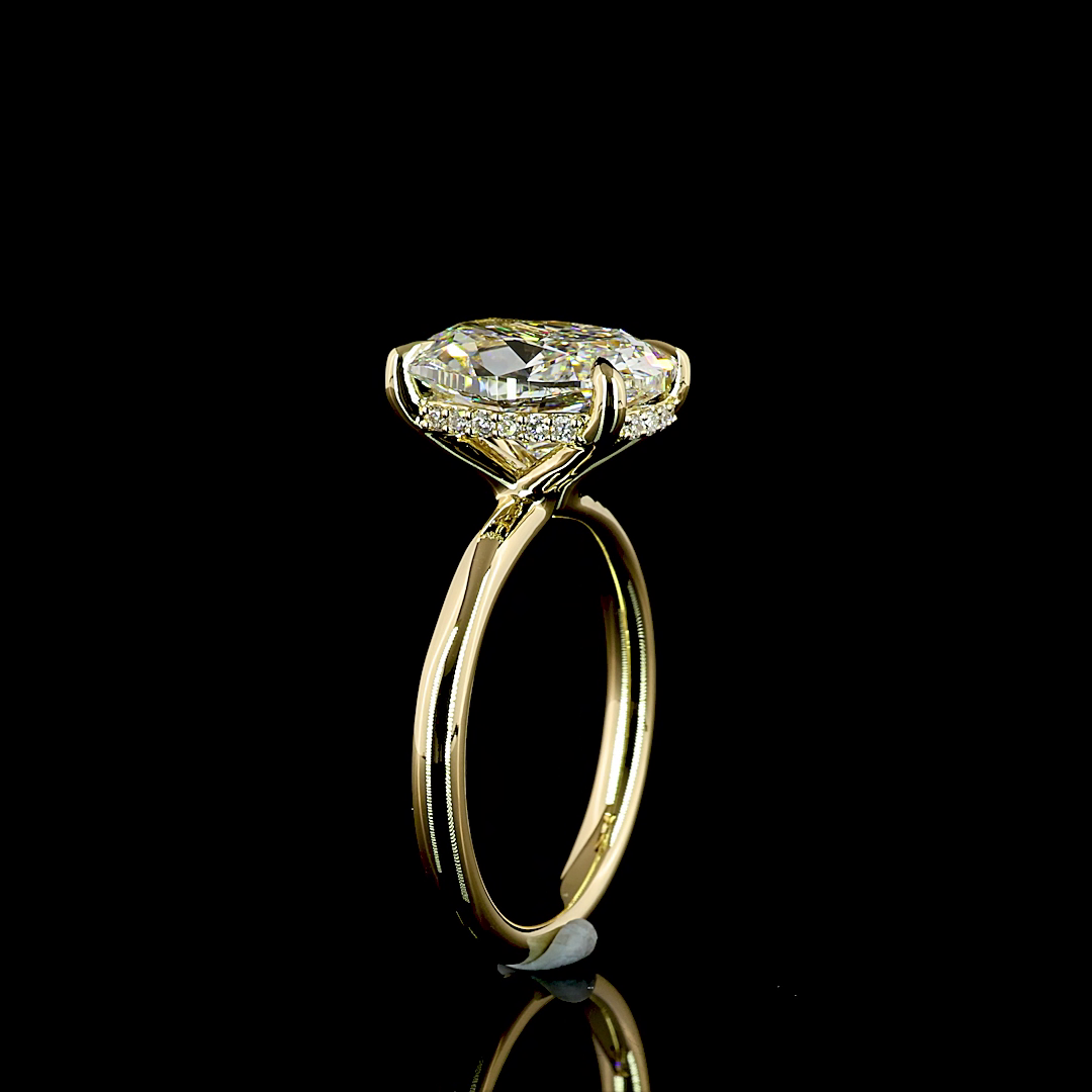 4ct Cushion Diamond Hidden Halo Engagement Ring