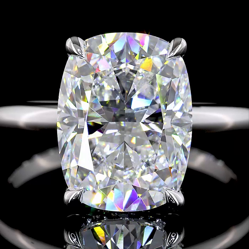5ct Cushion Diamond Hidden Halo Engagement Ring