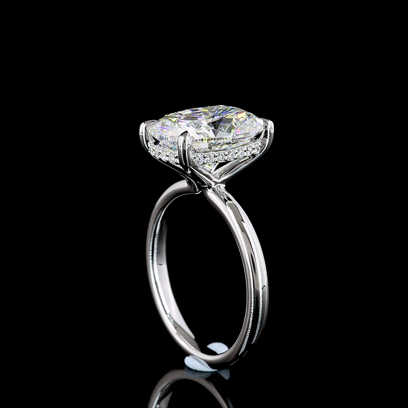 5ct Cushion Diamond Hidden Halo Engagement Ring