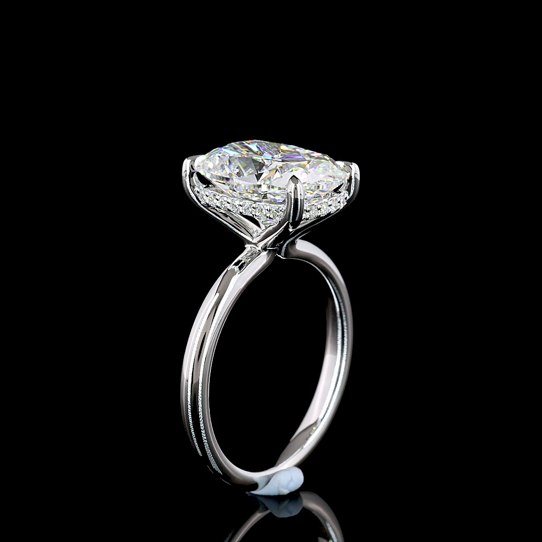 5ct Cushion Diamond Hidden Halo Engagement Ring