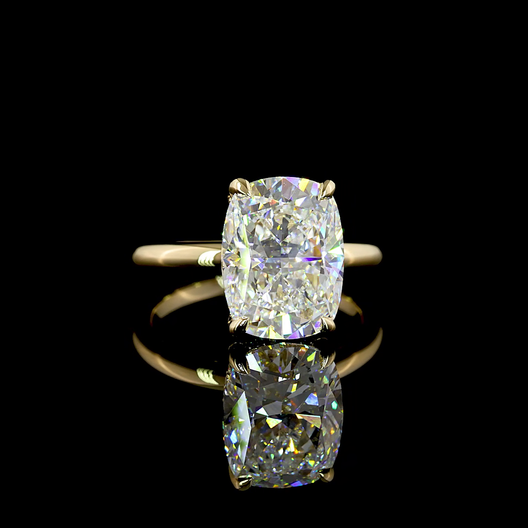 5ct Cushion Diamond Hidden Halo Engagement Ring