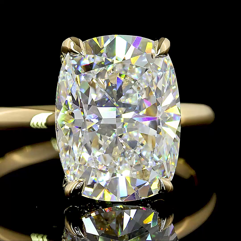 5ct Cushion Diamond Hidden Halo Engagement Ring