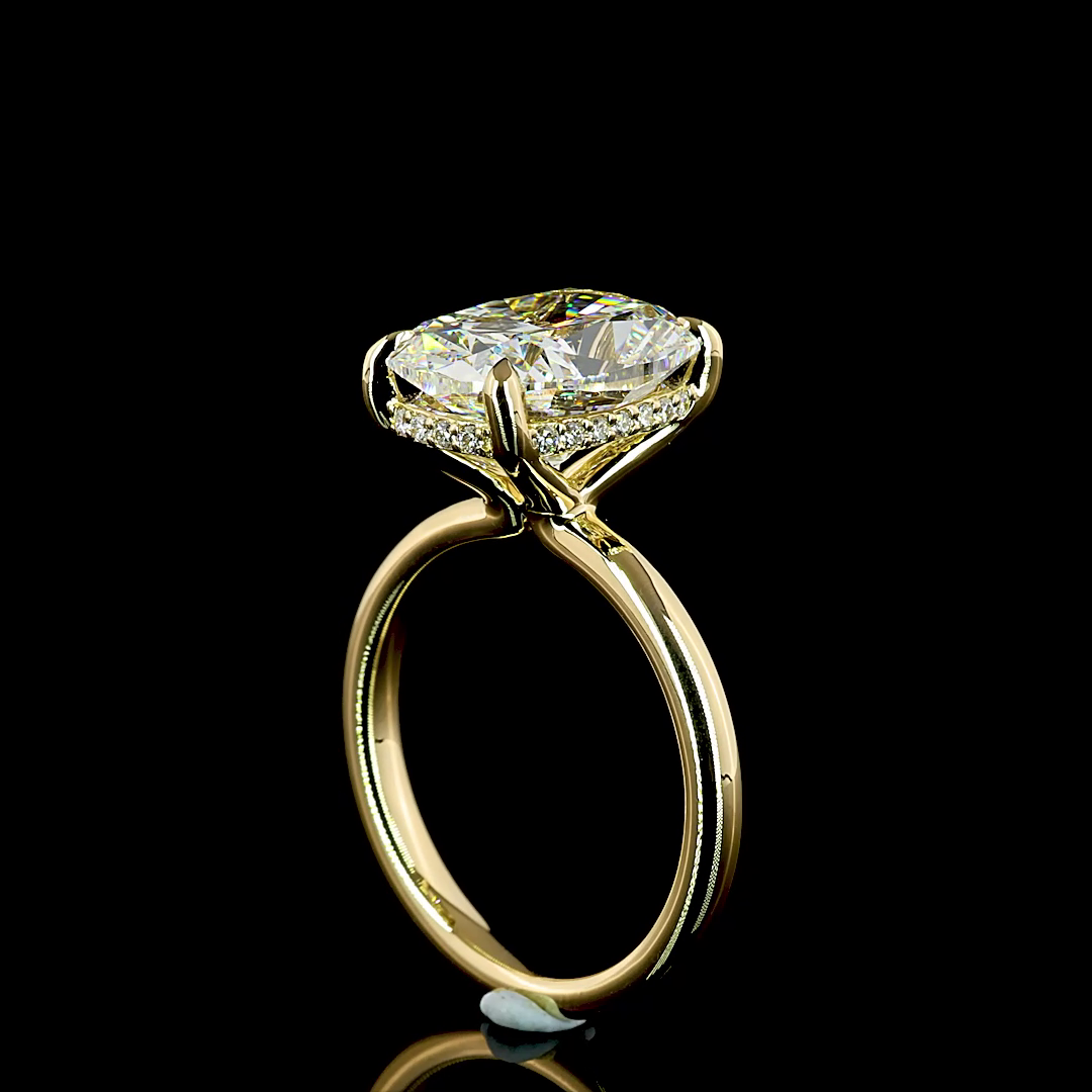 5ct Cushion Diamond Hidden Halo Engagement Ring
