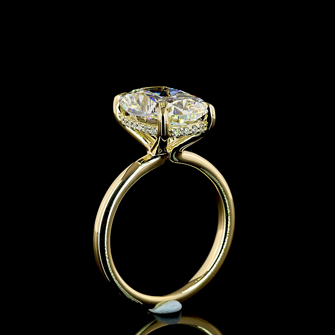 5ct Cushion Diamond Hidden Halo Engagement Ring