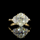 3ct Oval Diamond Three Stone Engagement Ring