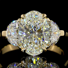 3ct Oval Diamond Three Stone Engagement Ring