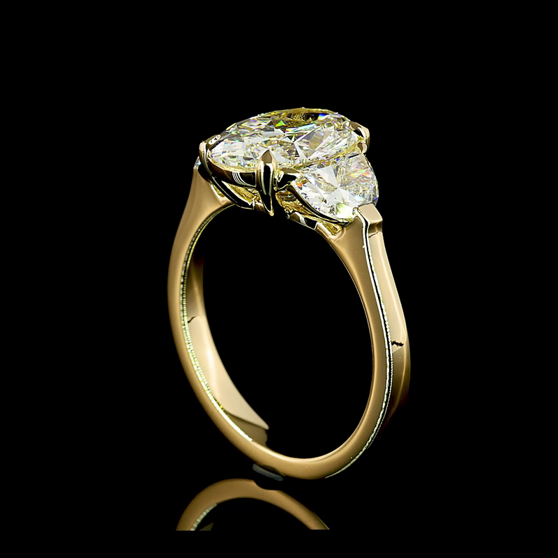 3ct Oval Diamond Three Stone Engagement Ring