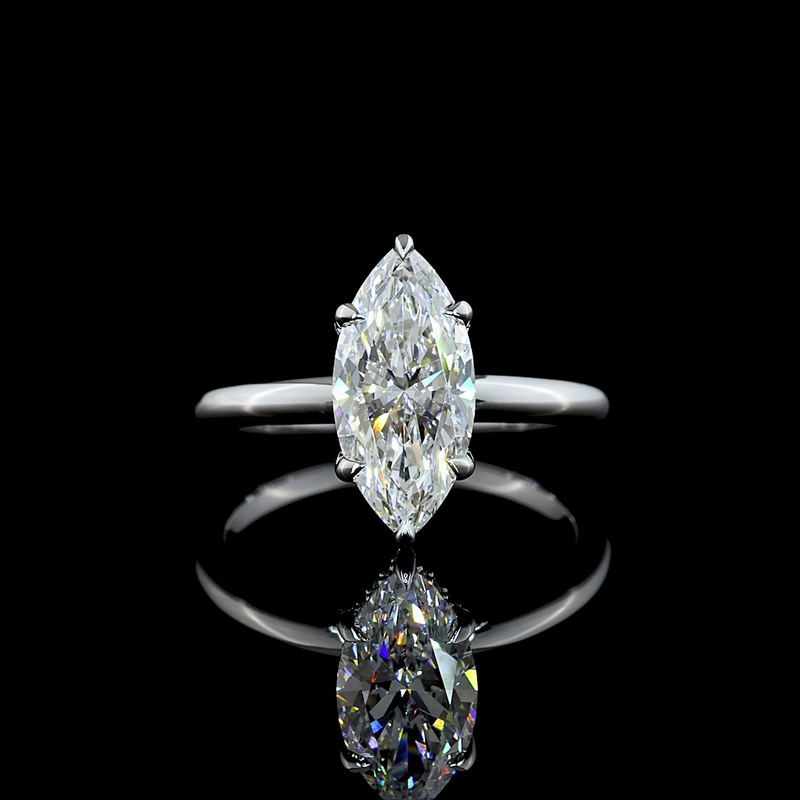 2ct Marquise Diamond Hidden Halo Engagement Ring