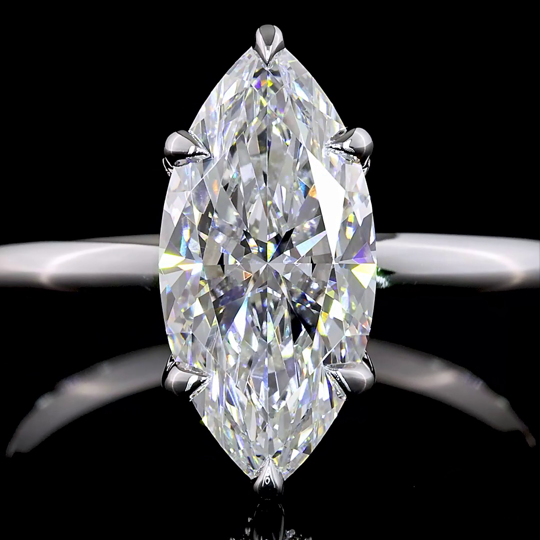 2ct Marquise Diamond Hidden Halo Engagement Ring