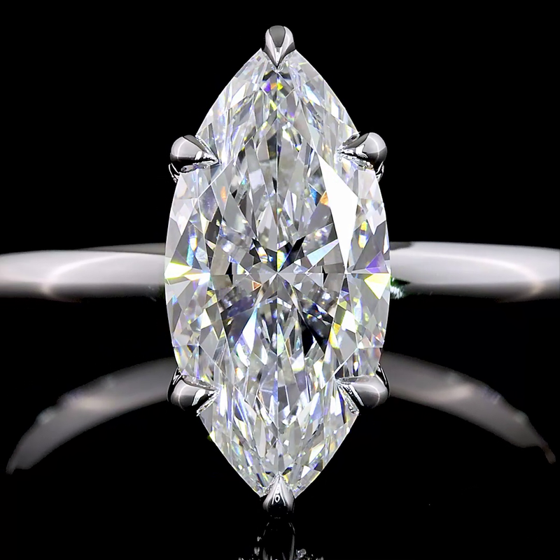 2ct Marquise Diamond Hidden Halo Engagement Ring