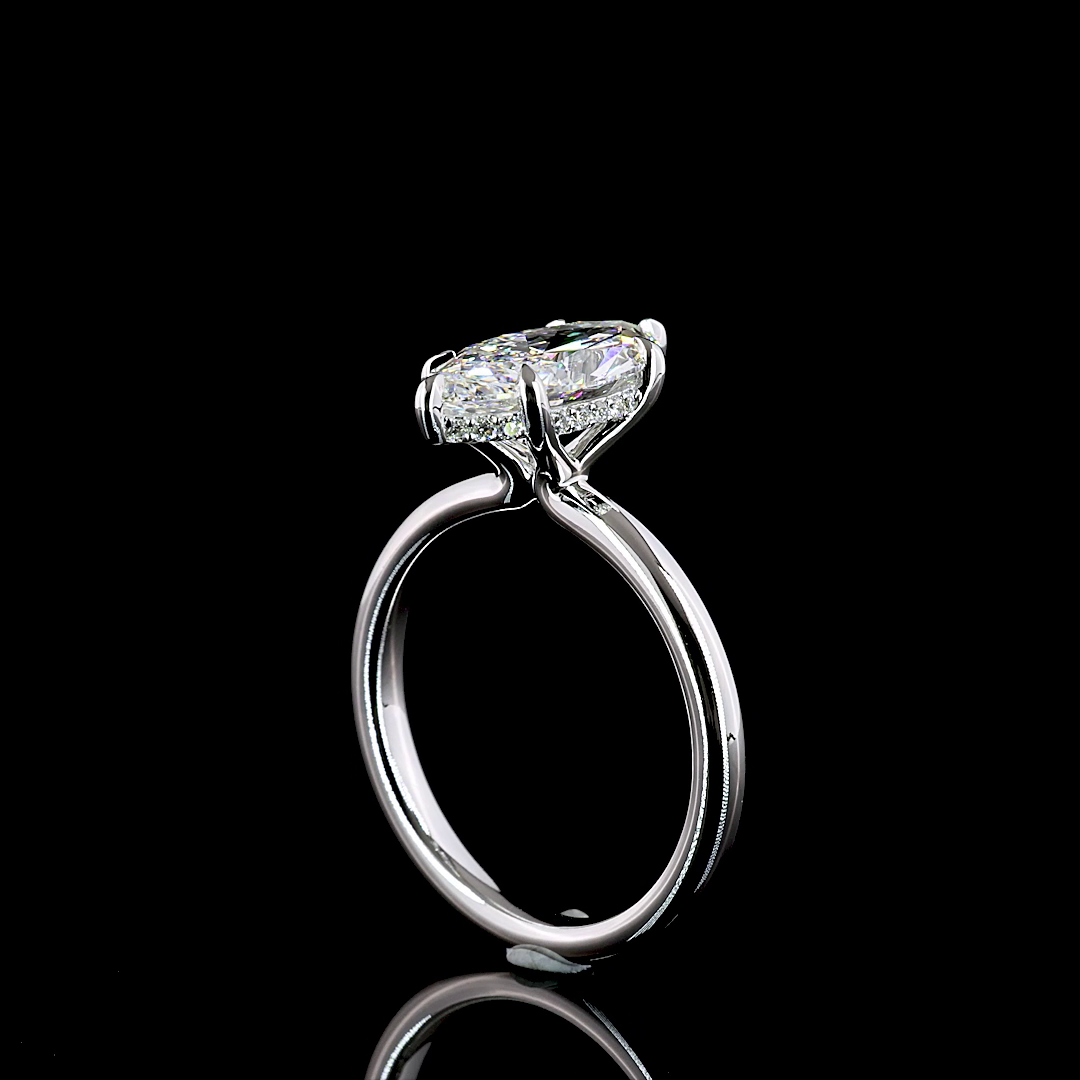 2ct Marquise Diamond Hidden Halo Engagement Ring