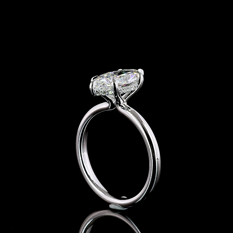 2ct Marquise Diamond Hidden Halo Engagement Ring