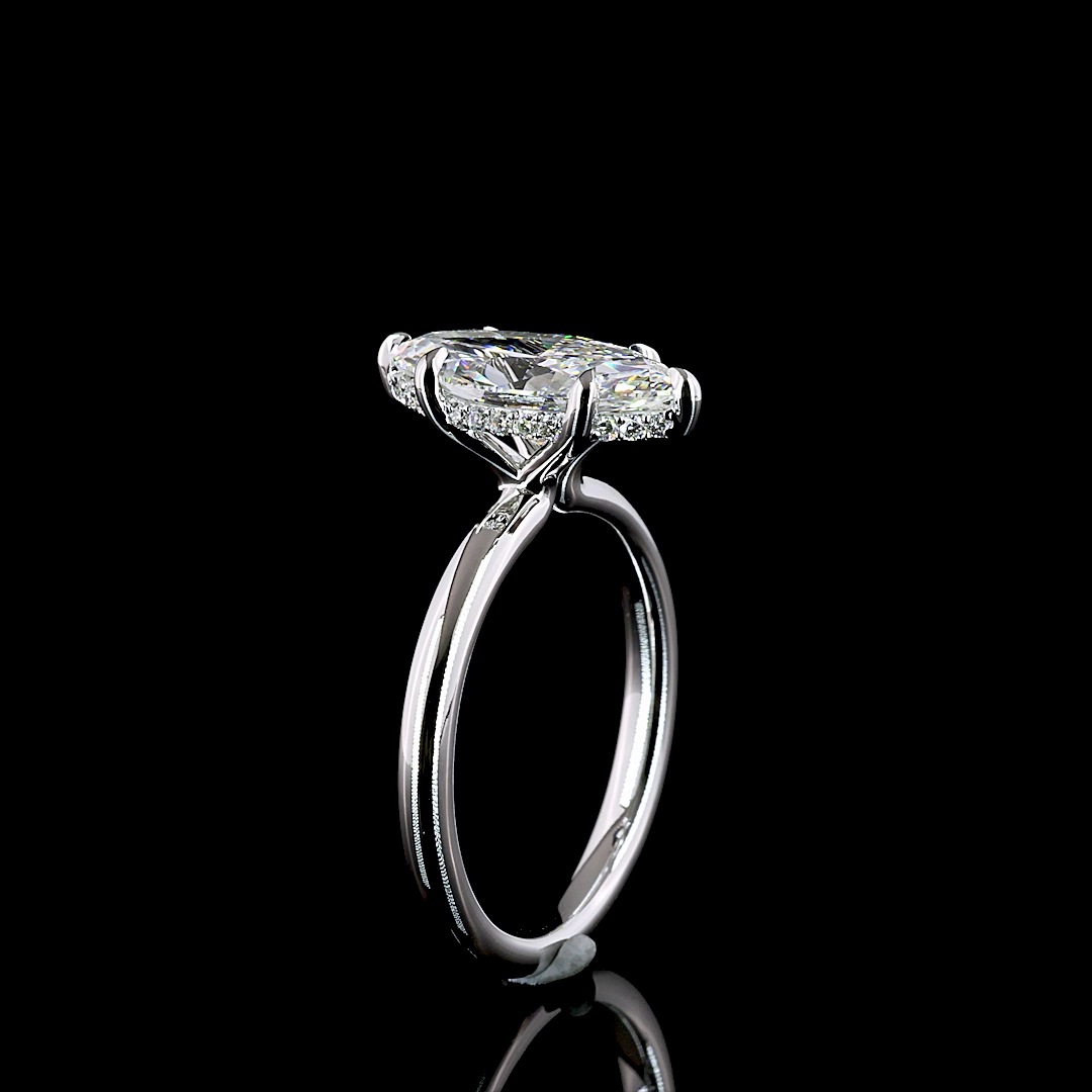 2ct Marquise Diamond Hidden Halo Engagement Ring