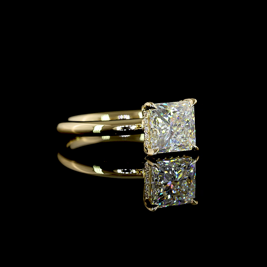 2ct Princess Diamond Hidden Halo Engagement Ring