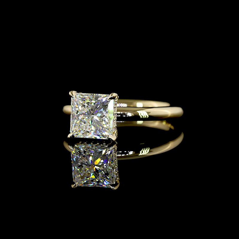 2ct Princess Diamond Hidden Halo Engagement Ring