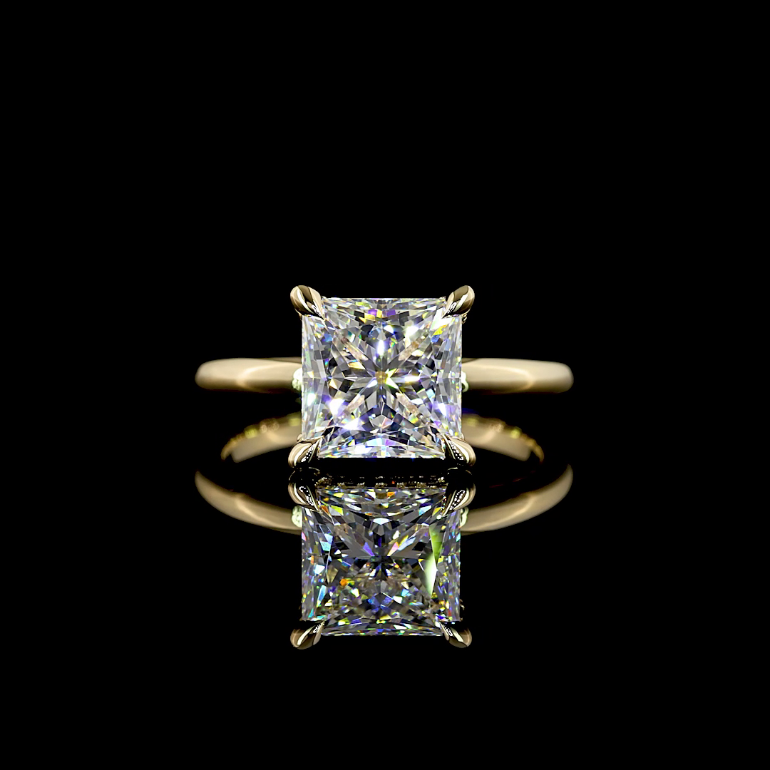 3ct Princess Diamond Hidden Halo Engagement Ring