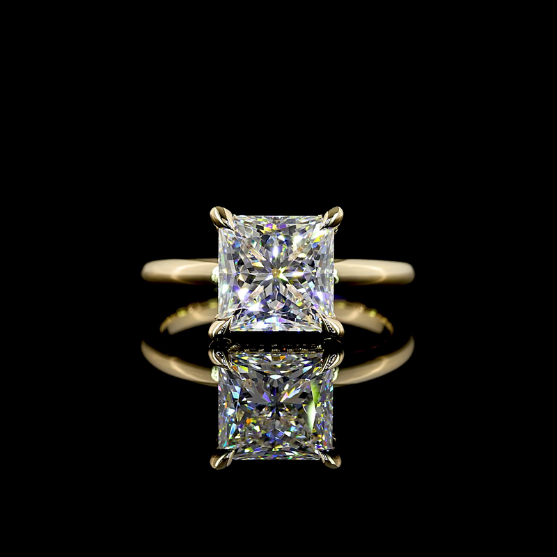 3ct Princess Diamond Hidden Halo Engagement Ring