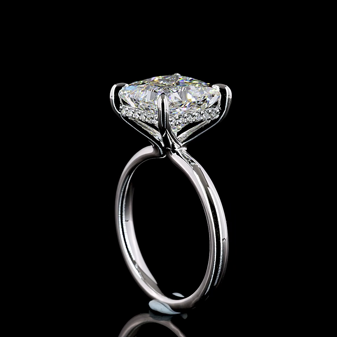 5ct Princess Diamond Hidden Halo Engagement Ring