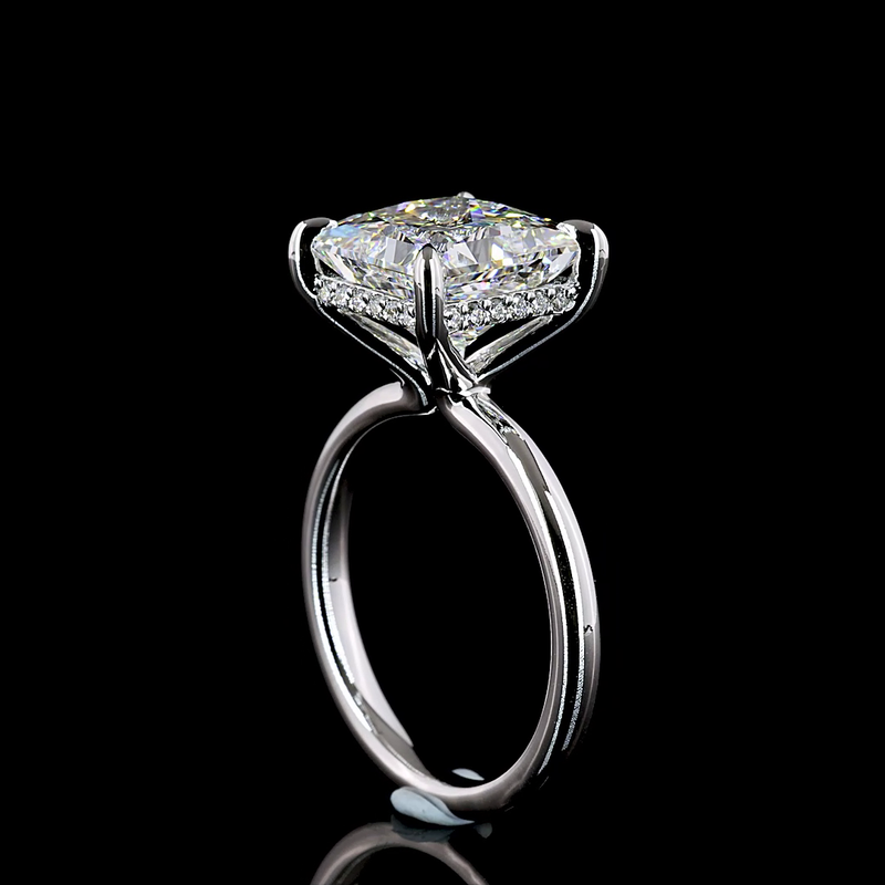 5ct Princess Diamond Hidden Halo Engagement Ring