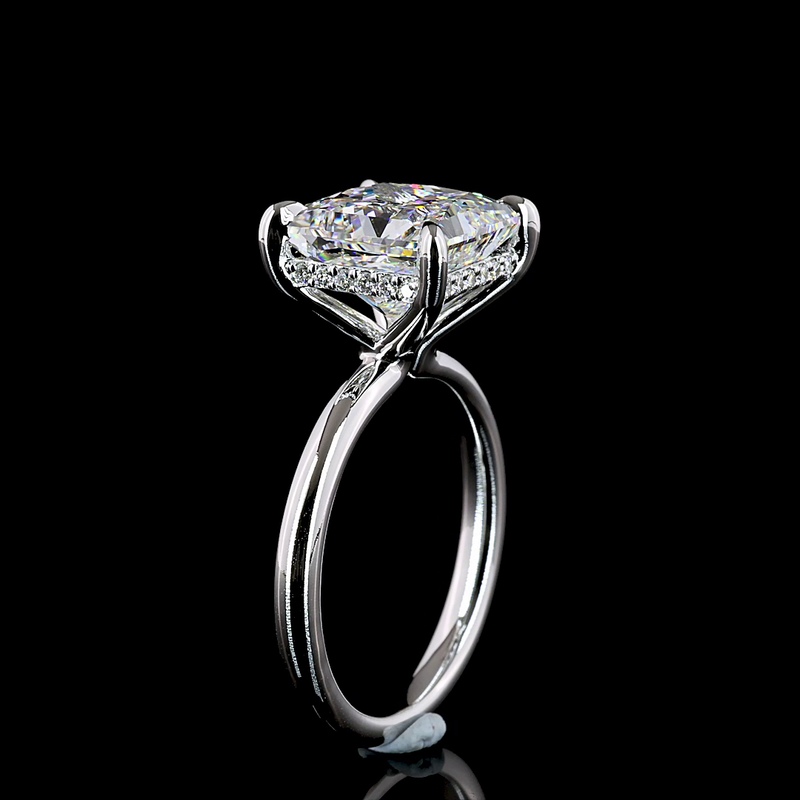 5ct Princess Diamond Hidden Halo Engagement Ring