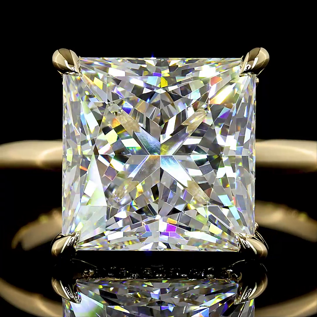 5ct Princess Diamond Hidden Halo Engagement Ring