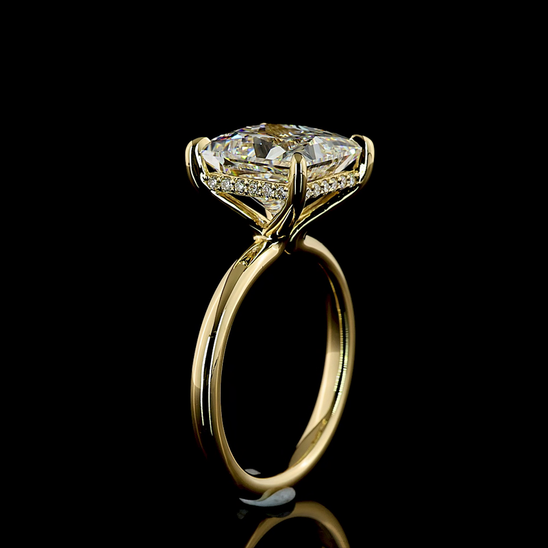 5ct Princess Diamond Hidden Halo Engagement Ring