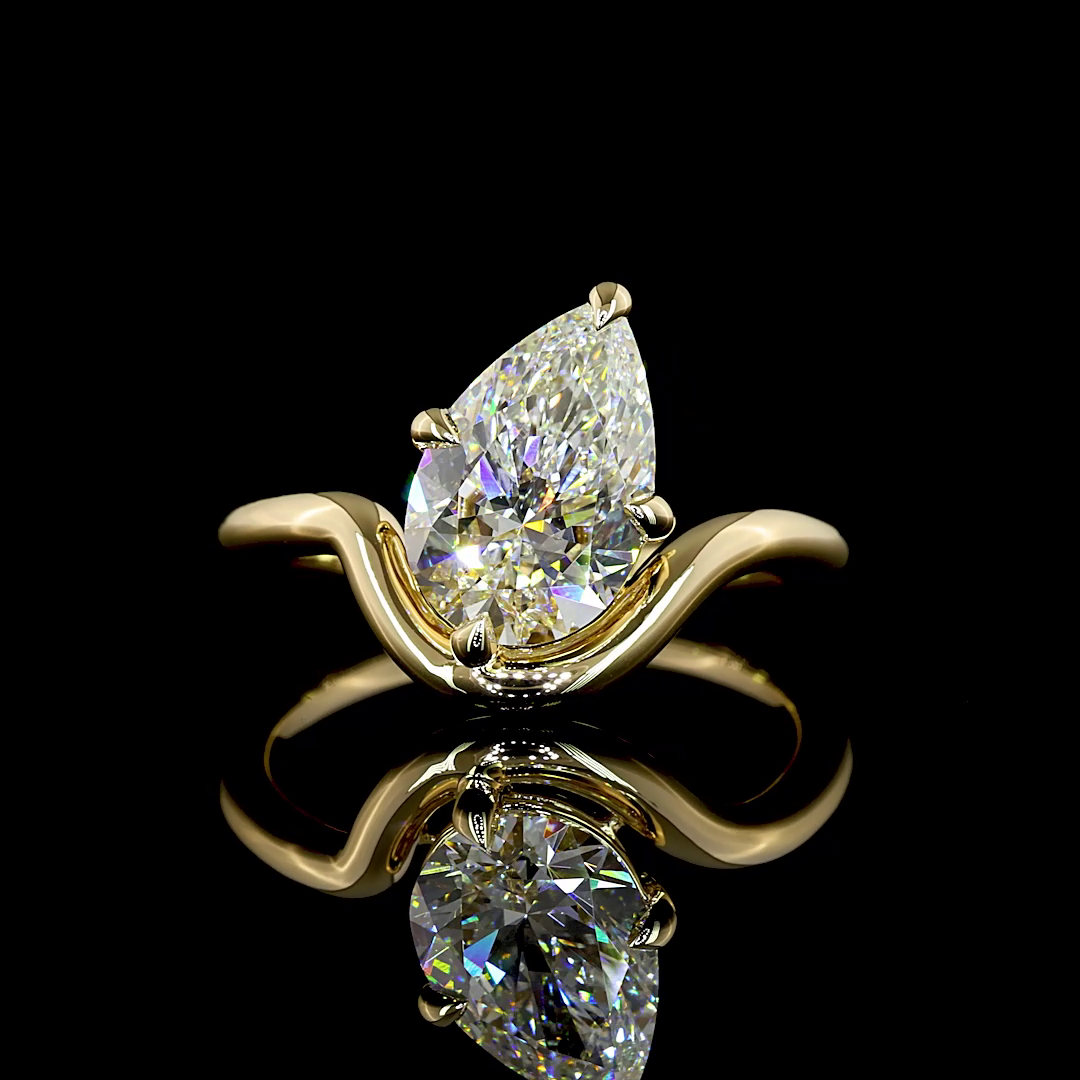 2ct Pear Diamond Solitaire Engagement Ring