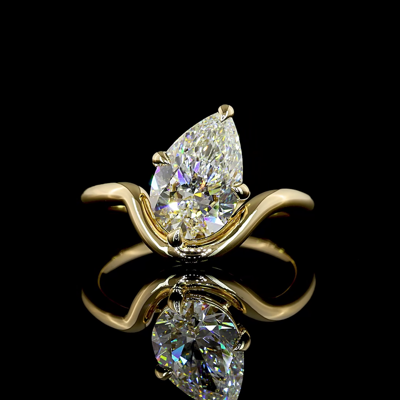 2ct Pear Diamond Solitaire Engagement Ring