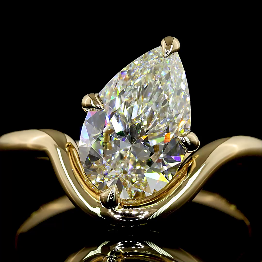 2ct Pear Diamond Solitaire Engagement Ring
