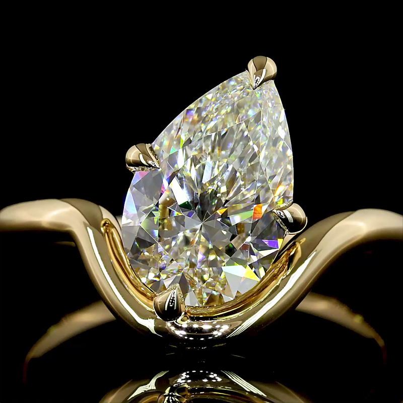 2ct Pear Diamond Solitaire Engagement Ring